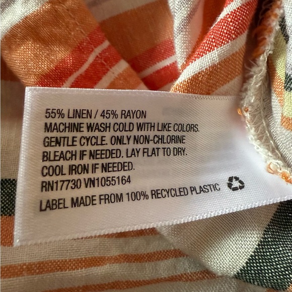 A New Day Women’s Striped Button-Front Skirt w/ Belt | Linen Blend | Size M - Picture 3 of 5